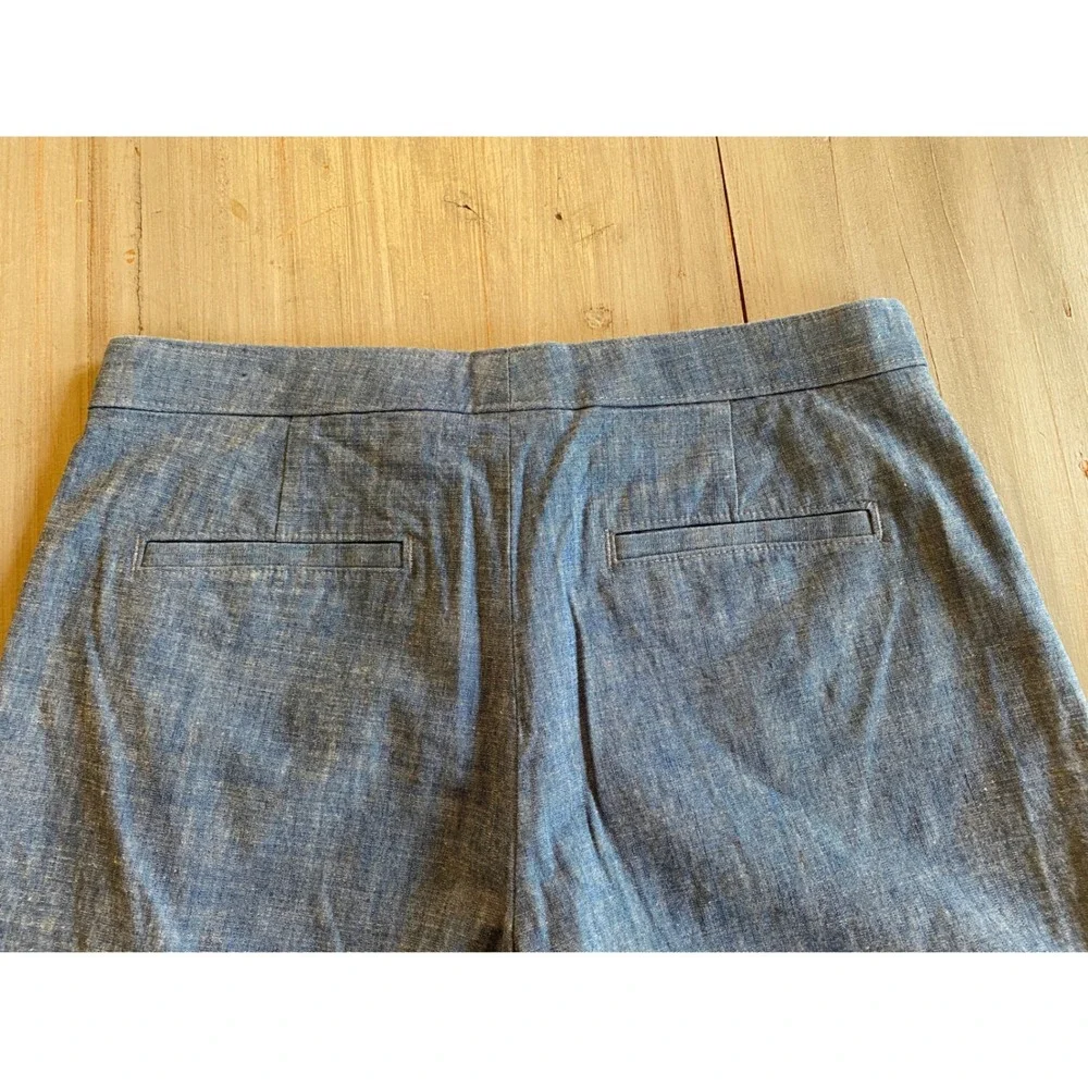 Banana‎ Republic Sailor Shorts Blue Chambray Gold Button Detail Women's Size 0
